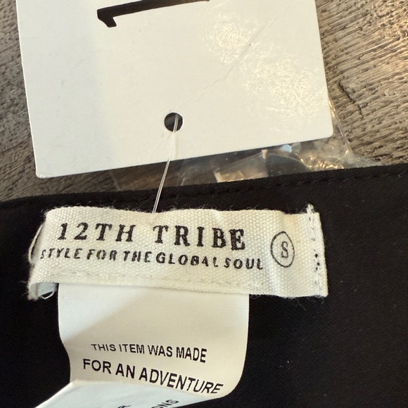 12th Tribe Black and Silver Beaded Crop Top/Butterfly Top - Picture 5 of 5